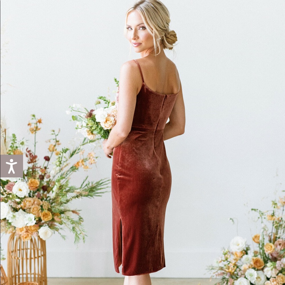 Revelry Skye Midi Velvet Dress in Olive, NWT Size 6